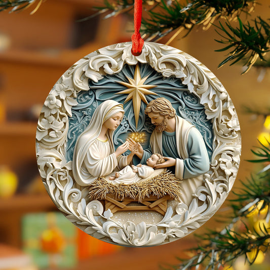 Lorva Acrylic Ornament Holy Night Nativity Scene