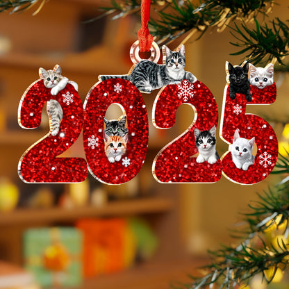 Lorva Cat 2D Acrylic Ornament Merry Christmas 2025