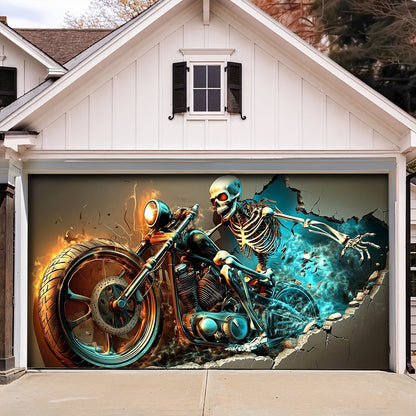 Lorva Halloween Garage Door Banner Decoration The Grim Biker