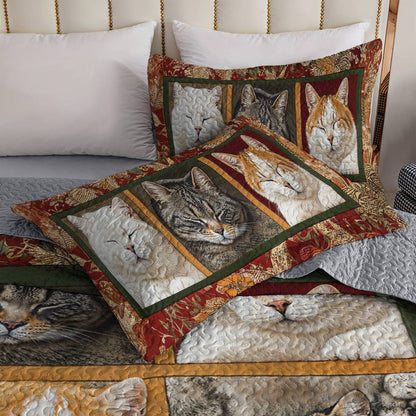 Lorva All Season Quilt 3-Piece Set Dreaming Cats