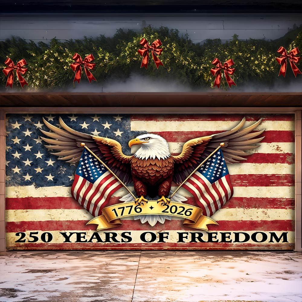 Lorva Garage Door Banner Decoration 250 Years Of Freedom