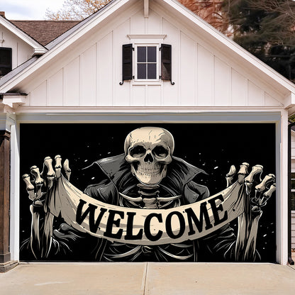 Lorva Halloween Garage Door Banner Decoration Skeleton Welcome