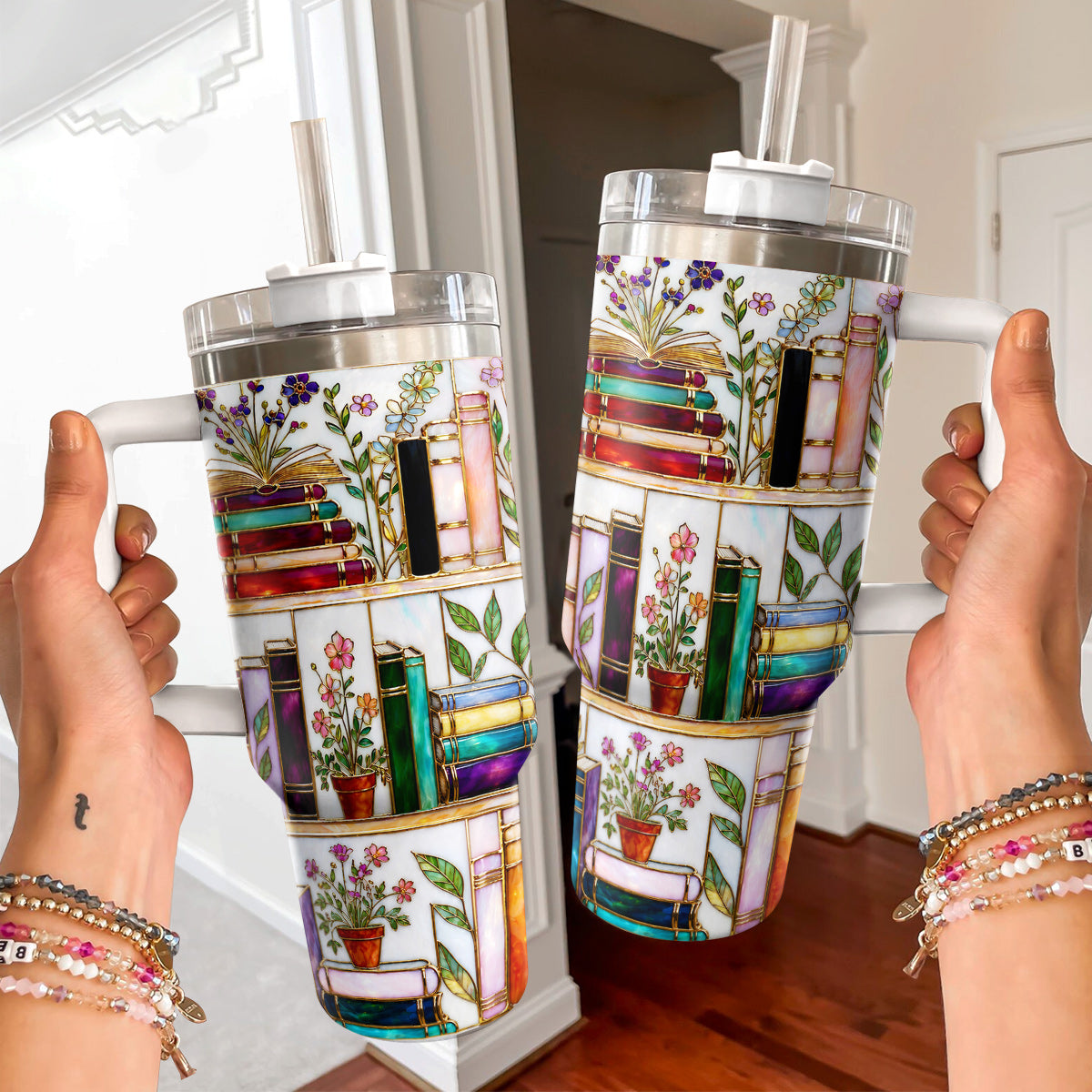 Lorva Reading Tumbler Charming Floral Bookshelf