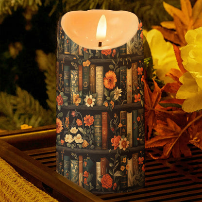 Lorva LED Candle Vintage Floral Bookshelf