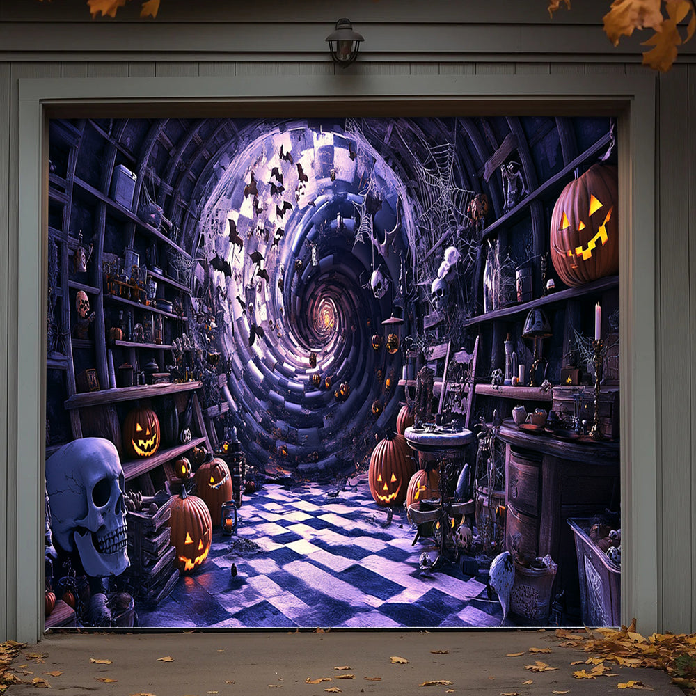 Lorva Halloween Garage Door Banner Decoration Pumpkin House