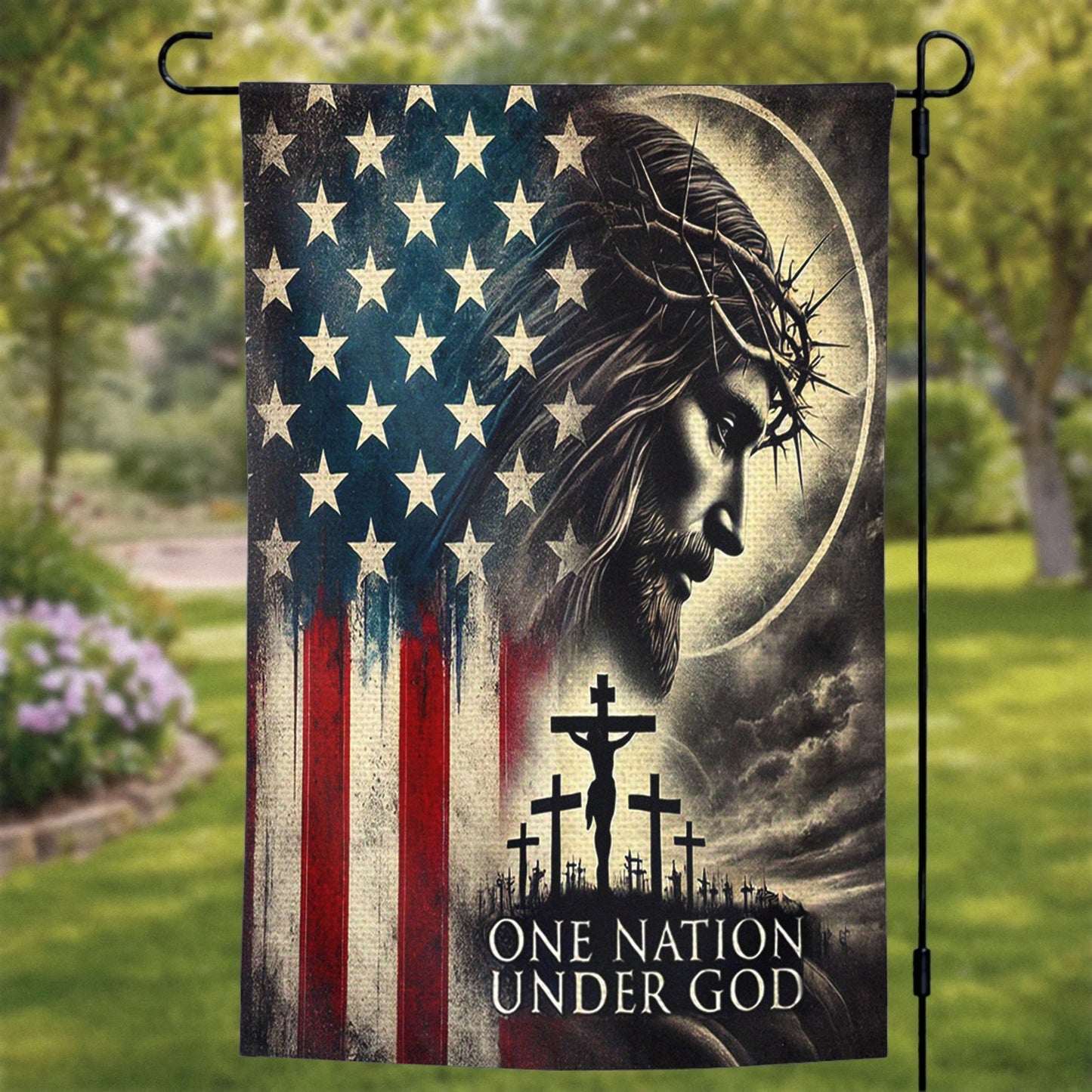 Lorva Garden Flag God Bless America