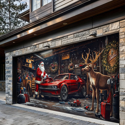 Lorva Christmas Garage Door Banner Decoration The Reindeer Motorworks