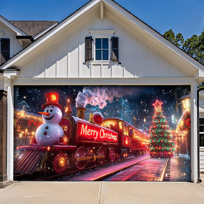 Lorva Christmas Garage Door Banner Decoration Snowman’s Holiday Express