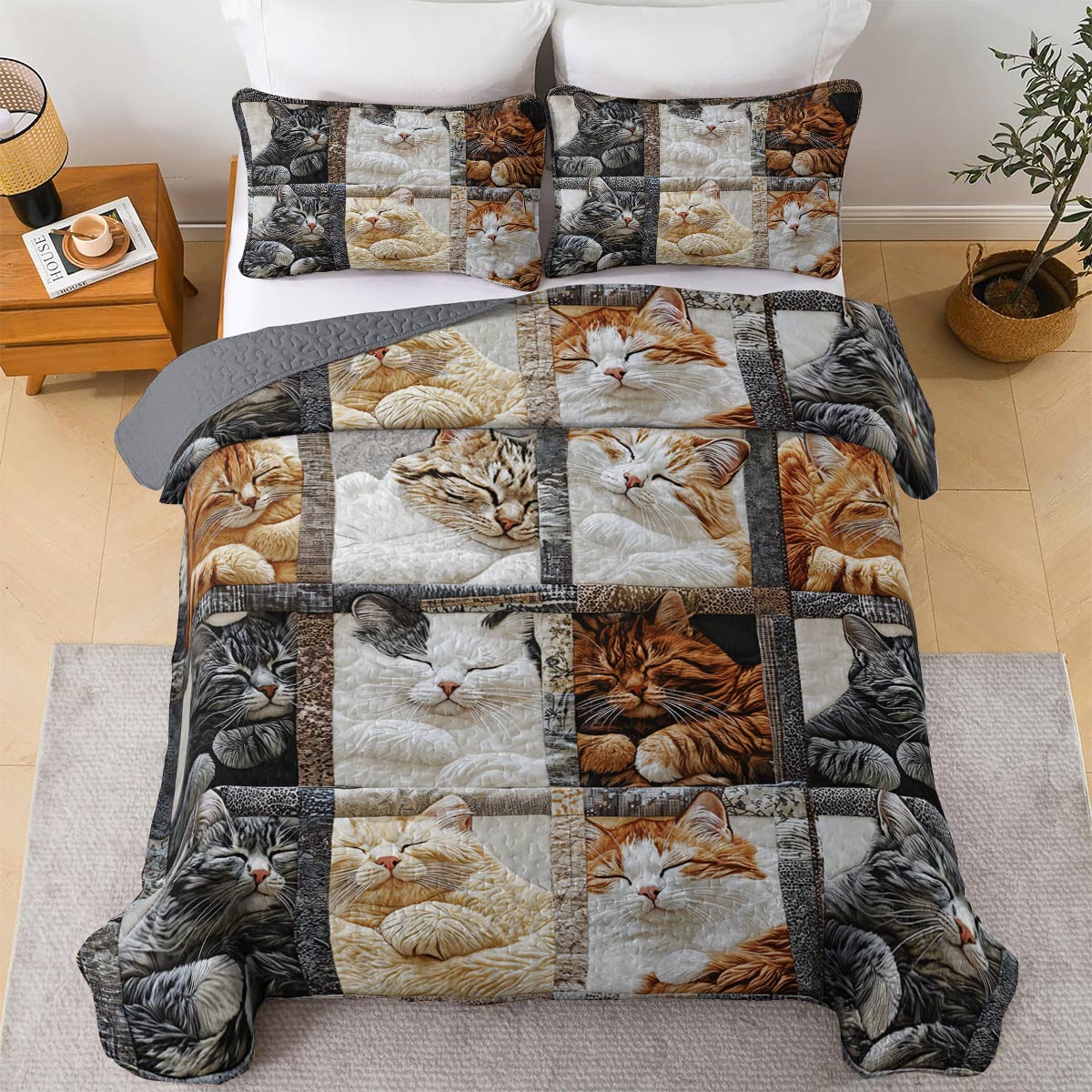 Lorva All Season Quilt 3-Piece Set Purrfect Dreams