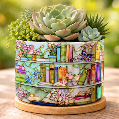Lorva Reading Ceramic Plant Pot Magical Books