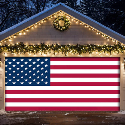 Lorva Garage Door Banner Decoration American Flag
