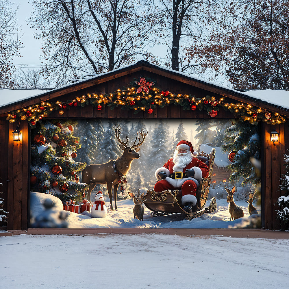 Lorva Christmas Garage Door Banner Decoration Winter Wonderland Christmas