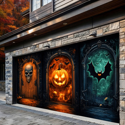 Lorva Halloween Garage Door Banner Decoration Gothic Halloween Fortress