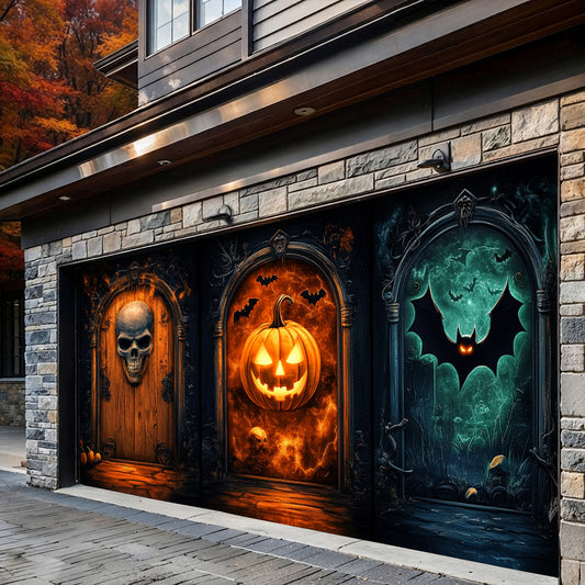 Lorva Halloween Garage Door Banner Decoration Gothic Halloween Fortress