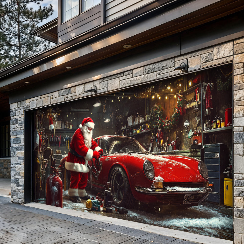 Lorva Christmas Garage Door Banner Decoration Motor Garage