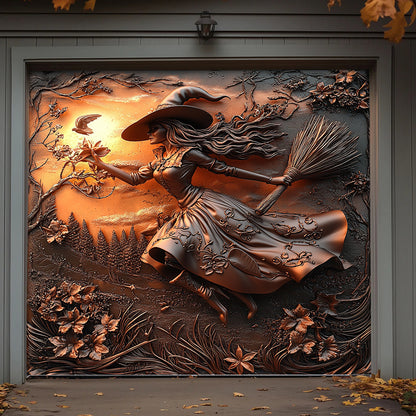 Lorva Witch Garage Door Banner Decoration Halloween Moonflower Witches