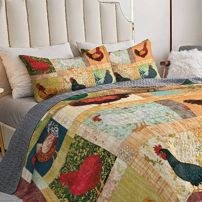 Lorva Chicken All Season Quilt 3-Piece Set