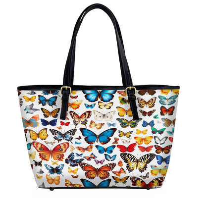 Lorva Butterfly Leather Tote Bag Butterfly Kaleidoscope