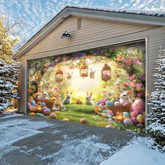 Lorva Garage Door Banner Decoration Happy Easter