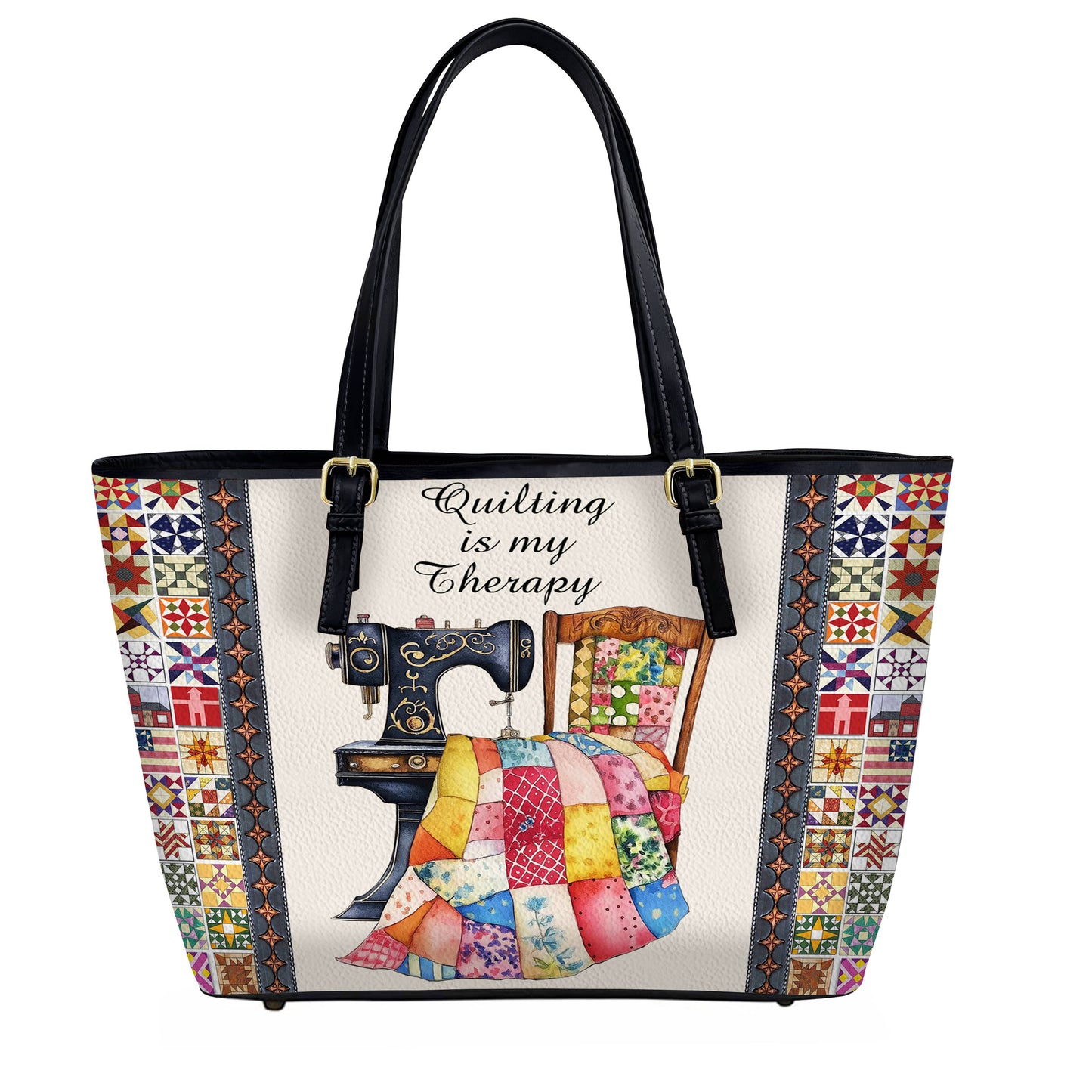 Lorva Leather Tote Bag Quilting Is My Therapy