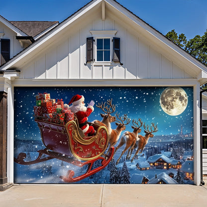 Lorva Christmas Garage Door Banner Decoration Santa’s Holiday Express