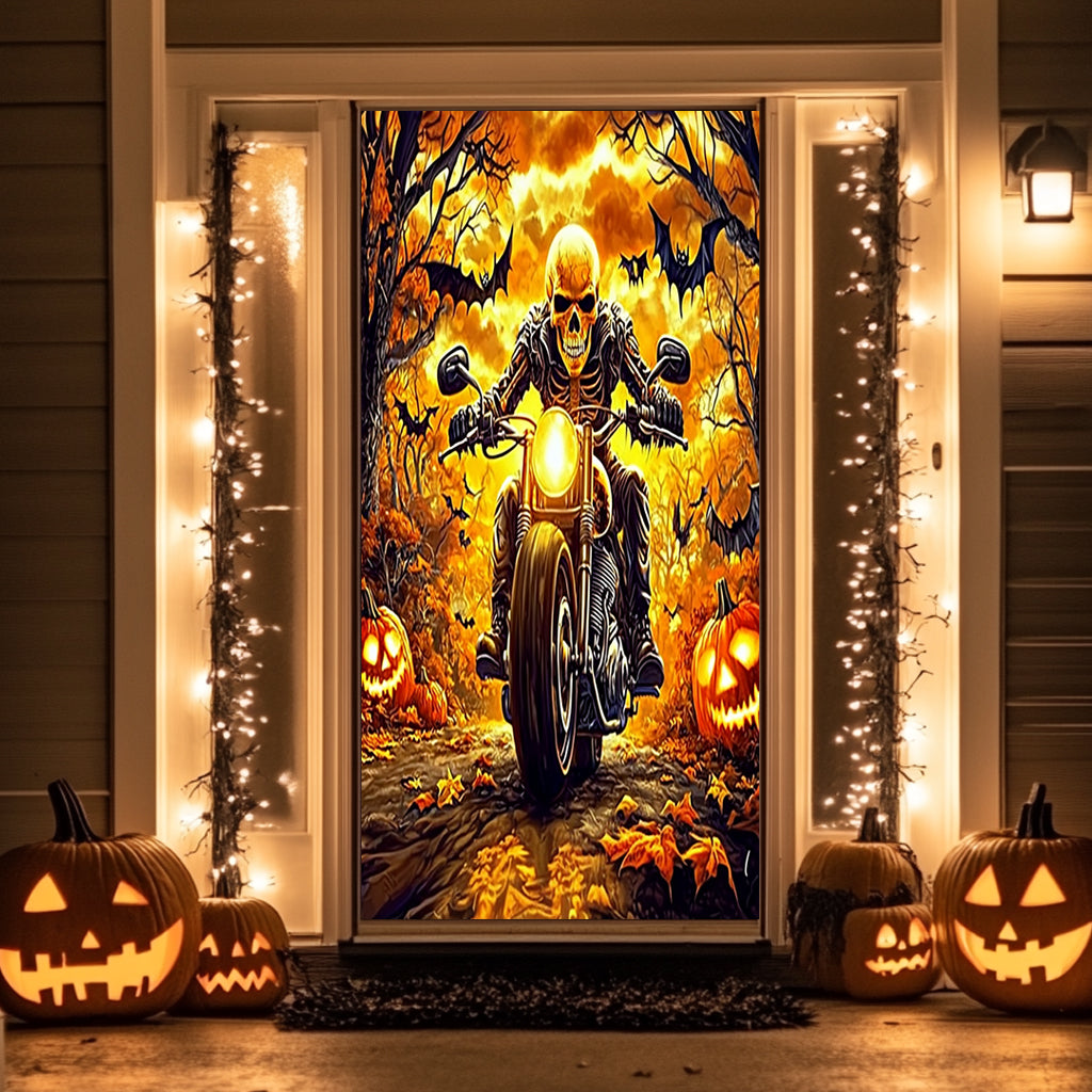 Lorva Halloween Door Cover Born To Ride Built For Halloween