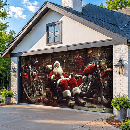 Lorva Christmas Garage Door Banner Decoration Santa’s Christmas Ride Crew