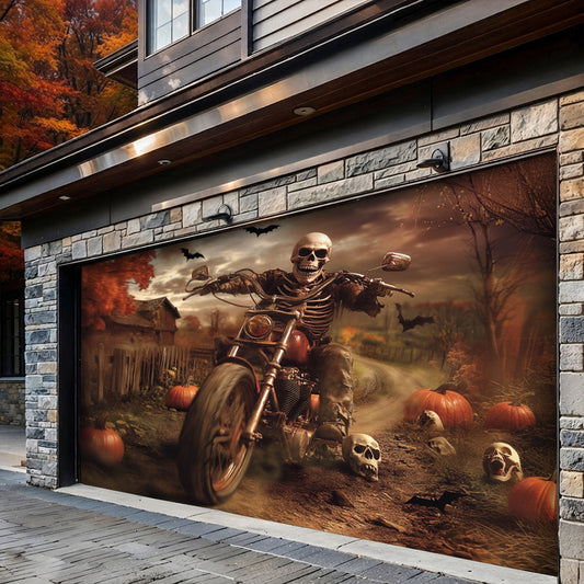Lorva Halloween Garage Door Banner Decoration The Grim Biker