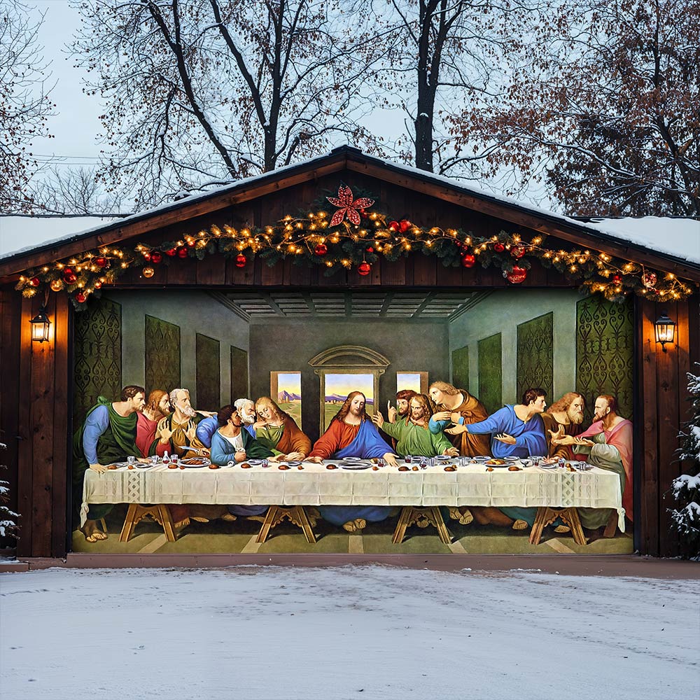 Lorva Garage Door Banner Decoration The Last Supper