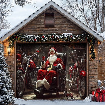 Lorva Christmas Garage Door Banner Decoration Santa’s Holiday Ride Garage