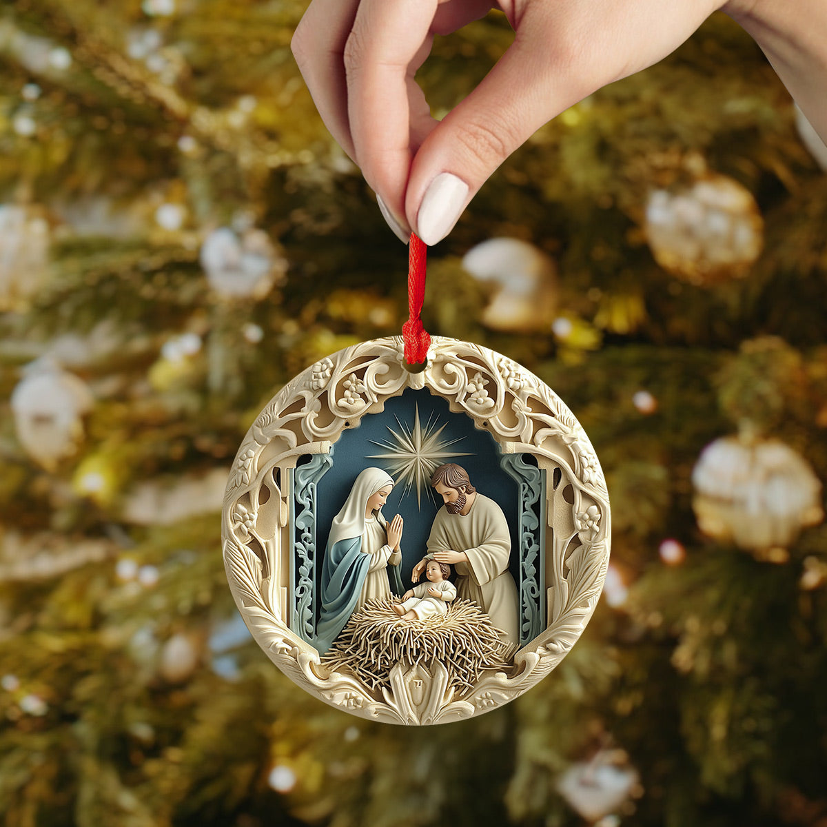 Lorva 2D Acrylic Ornament Timeless Holy Family