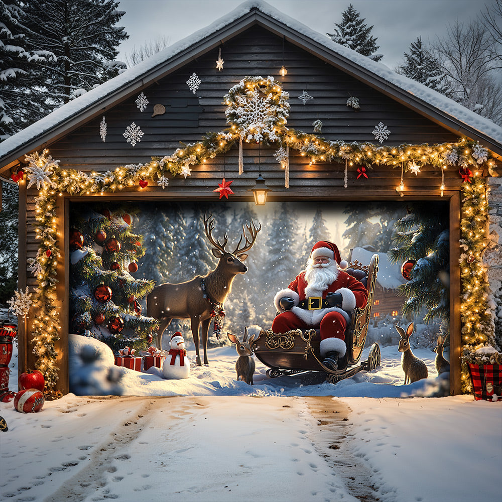 Lorva Christmas Garage Door Banner Decoration Winter Wonderland Christmas