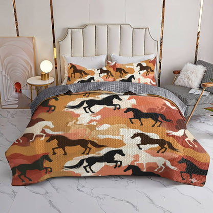 Lorva Horse All Season Quilt 3-Piece Set Desert