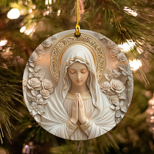 Lorva Acrylic Ornament Divine Sacred Rose Virgin Mary