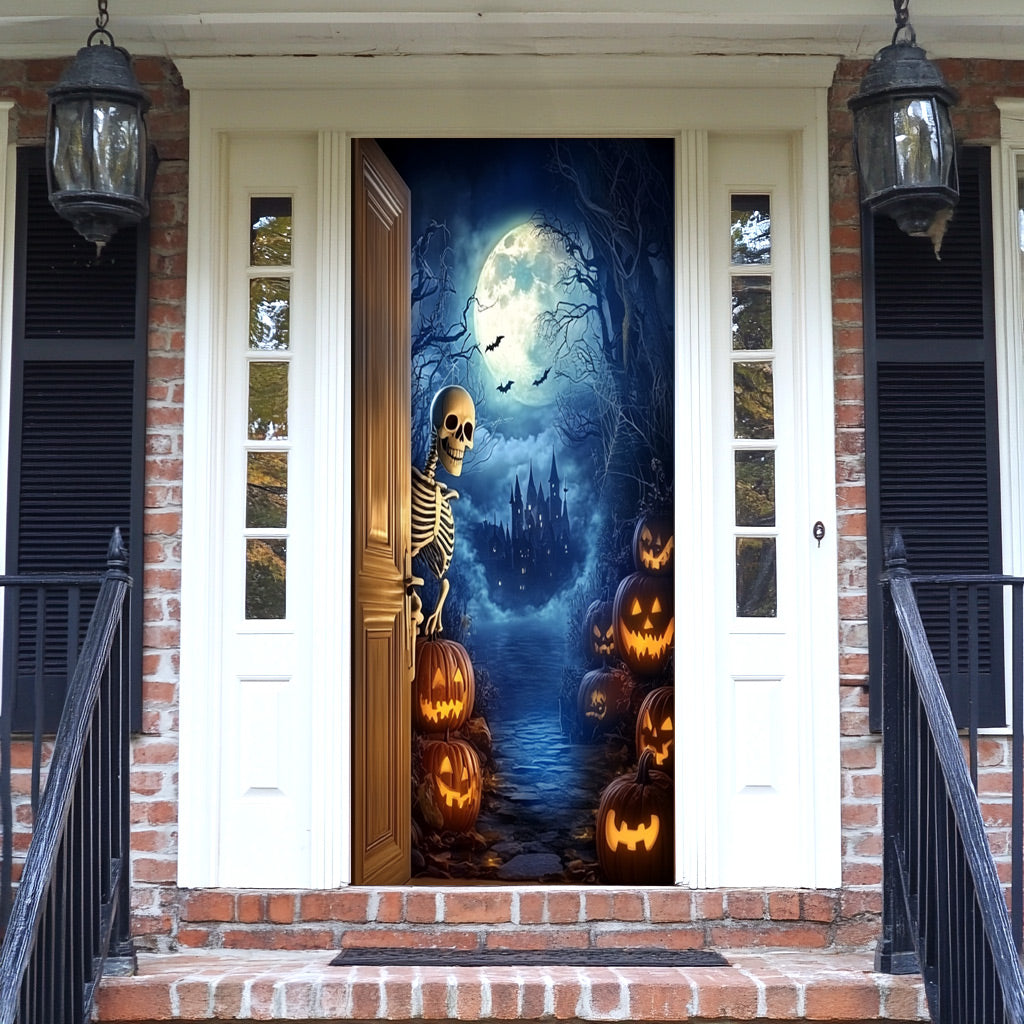 Lorva Halloween Door Cover Skeleton’s Halloween Escape