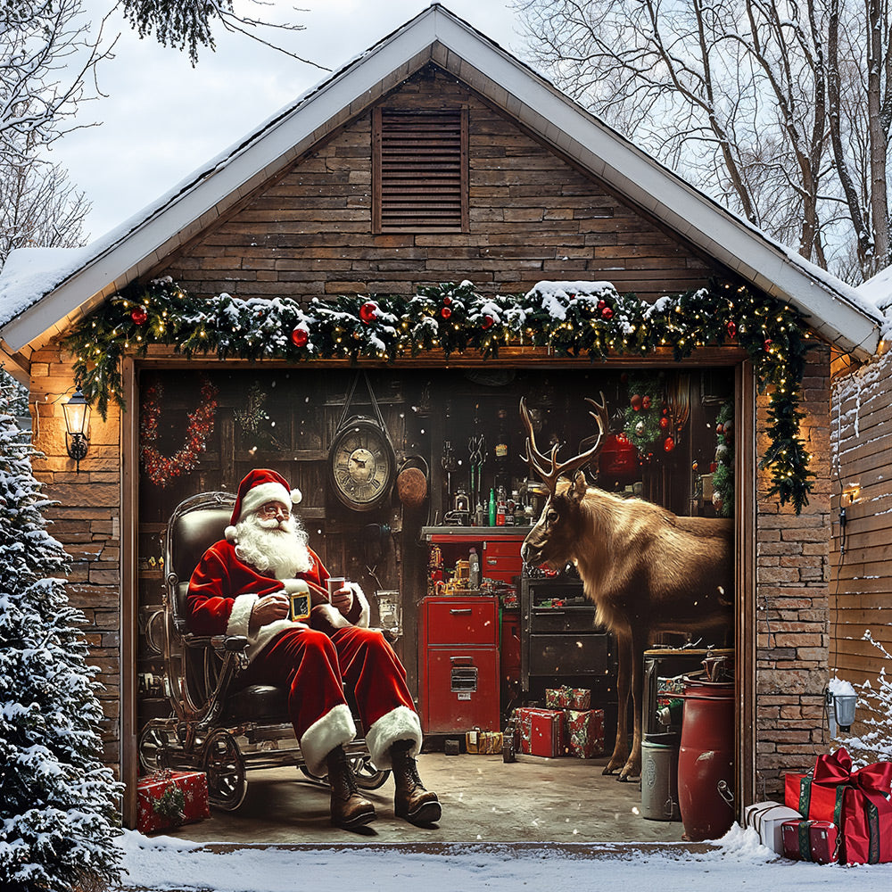 Lorva Christmas Garage Door Banner Decoration Merry Christmas Night