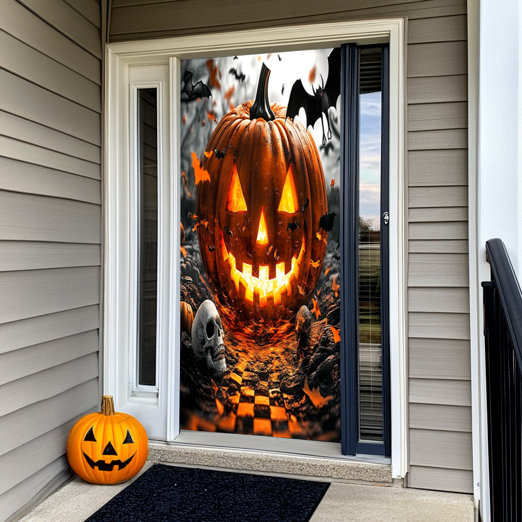 Lorva Halloween Door Cover Grinning Jack Halloween