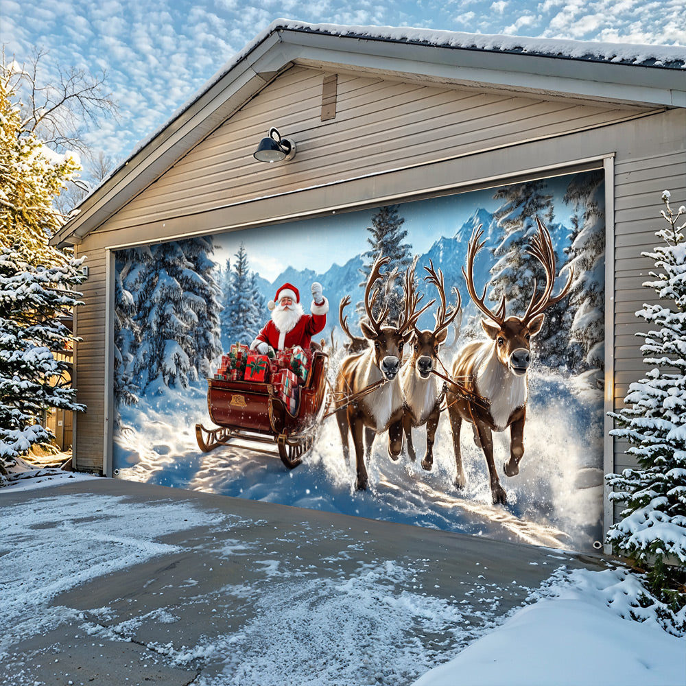 Lorva Christmas Garage Door Banner Decoration Joyful