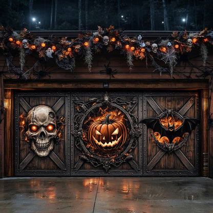 Lorva Halloween Garage Door Banner Decoration The Haunted Gate