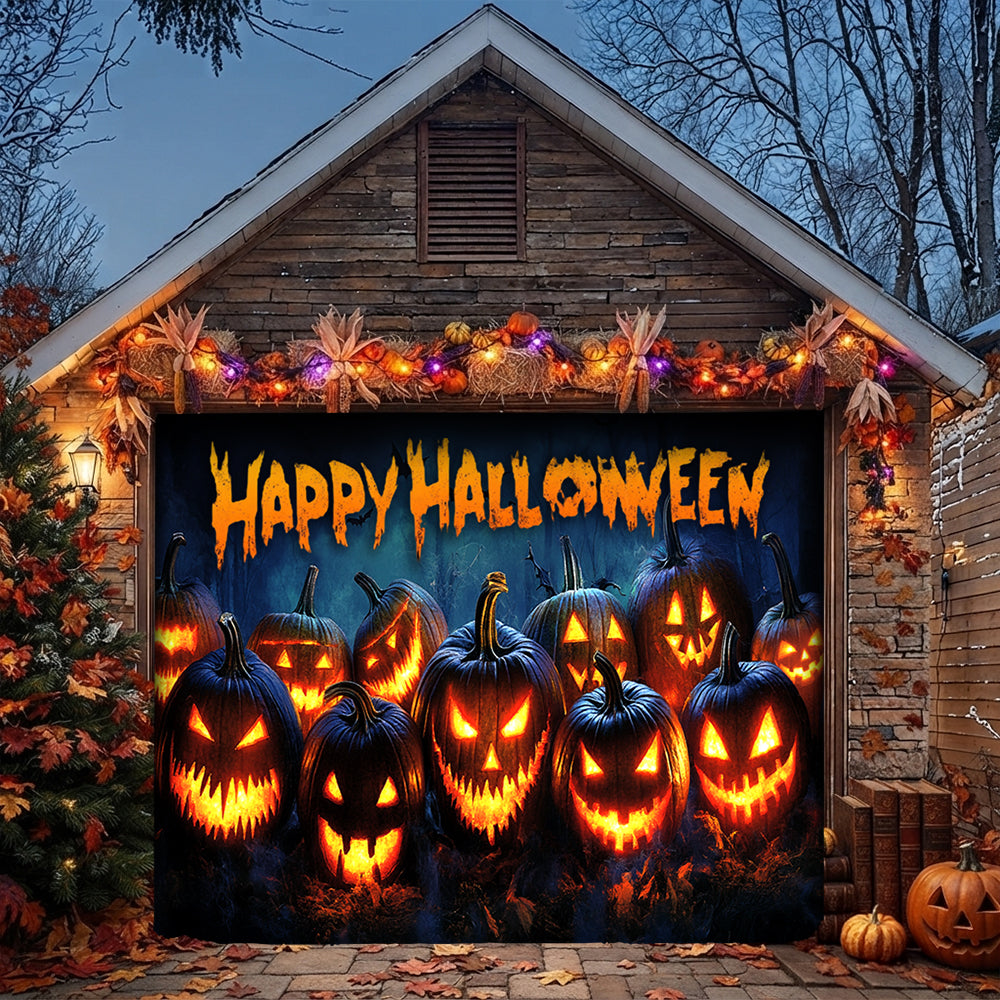 Lorva Halloween Garage Door Banner Decoration Nightmare Pumpkins Monster