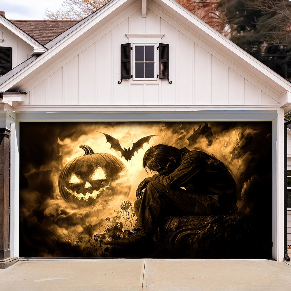 Lorva Halloween Garage Door Banner Decoration Pumpkin Nightmare Halloween