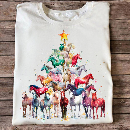 Lorva Horse T-shirt Happy Christmas