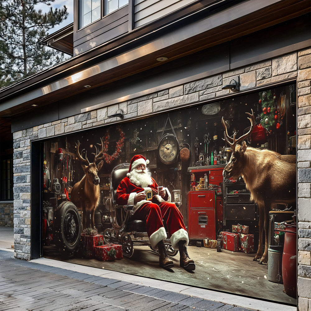 Lorva Christmas Garage Door Banner Decoration Merry Christmas Night