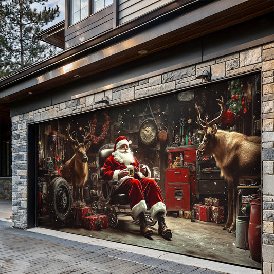 Lorva Christmas Garage Door Banner Decoration Merry Christmas Night