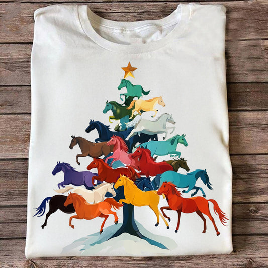 Lorva Horse T-shirt Merry Christmas