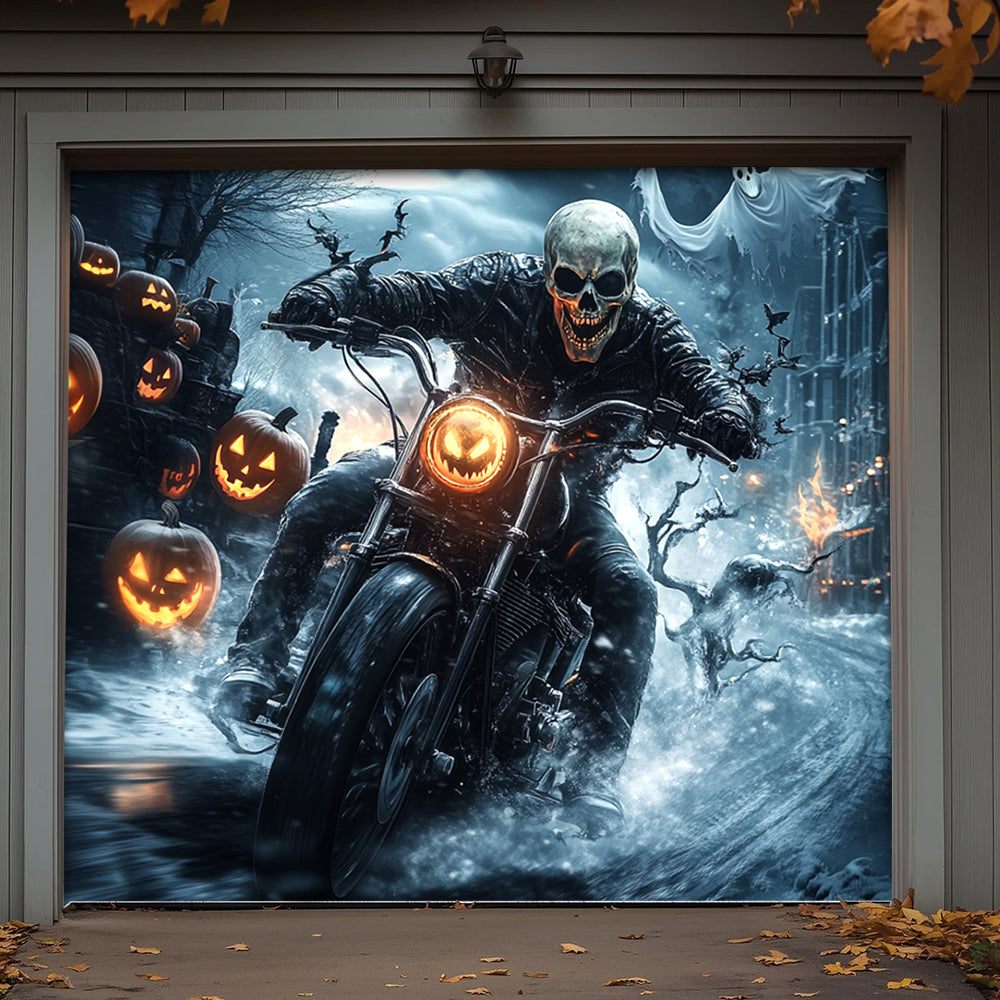 Lorva Halloween Garage Door Banner Decoration Nightmare Highway
