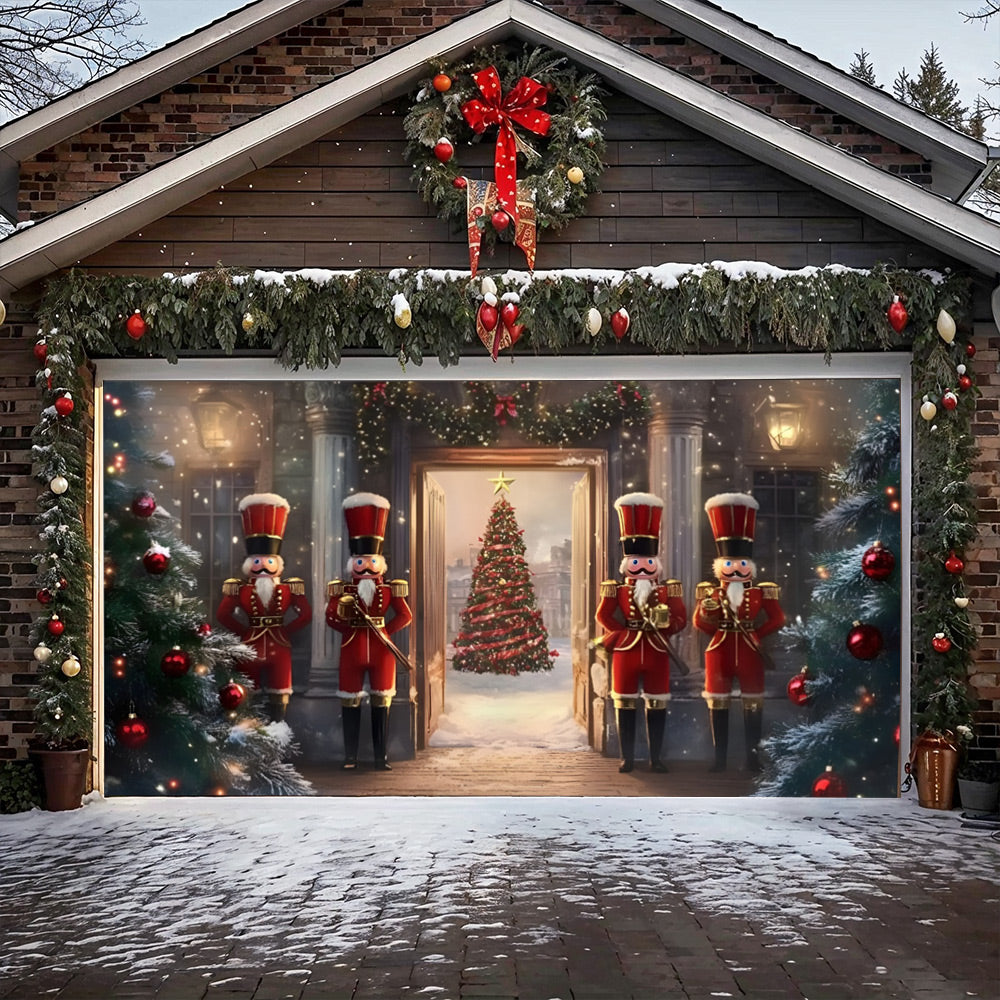 Lorva Christmas Garage Door Banner Decoration Nutcracker Christmas Guard