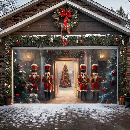 Lorva Christmas Garage Door Banner Decoration Nutcracker Christmas Guard