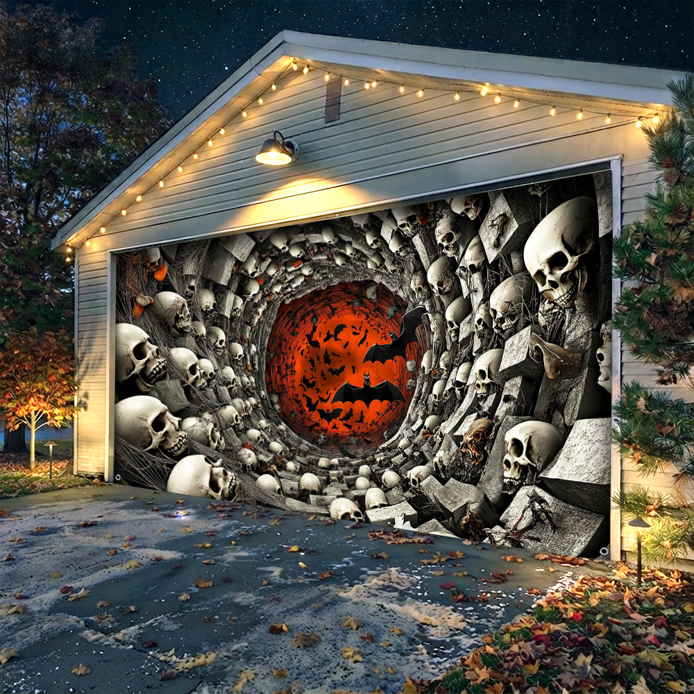 Lorva Halloween Garage Door Banner Decoration Tunnel of the Dead