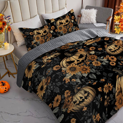 Halloween Lorva All Season Quilt 3-Piece Set Autumn Glow Pumpkins